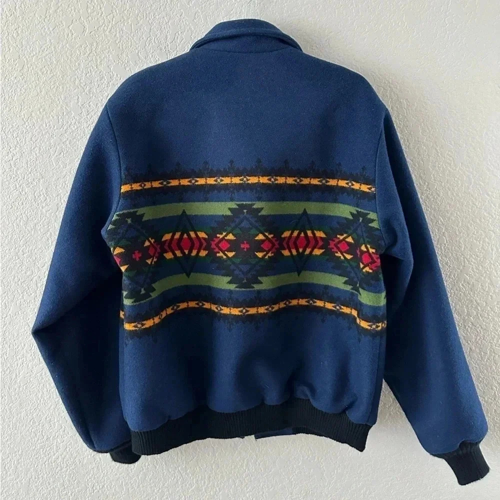 Pendleton Blue Jacket With Multicolor Pattern - image 2